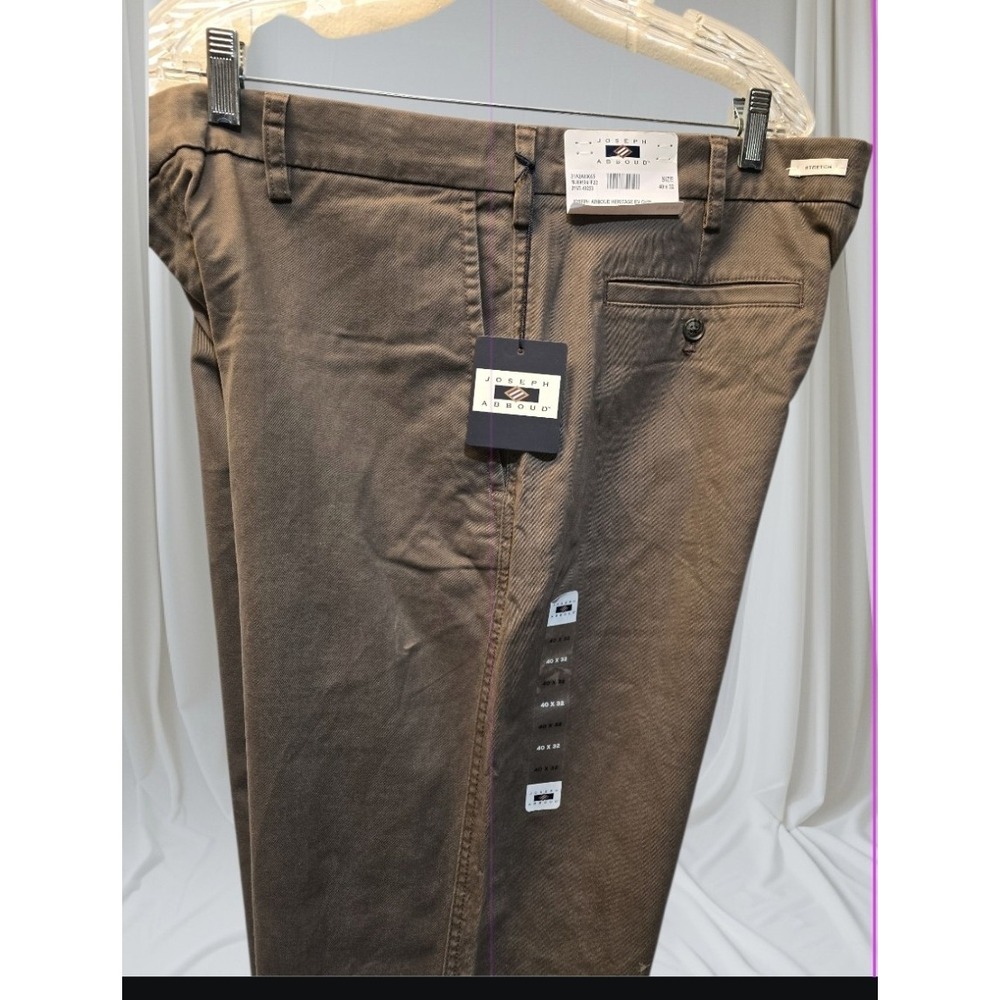 Joseph Abboud Aboud Pants Men $59.00 40X32 Heritage Stretch Chino Brown NWT NEW
